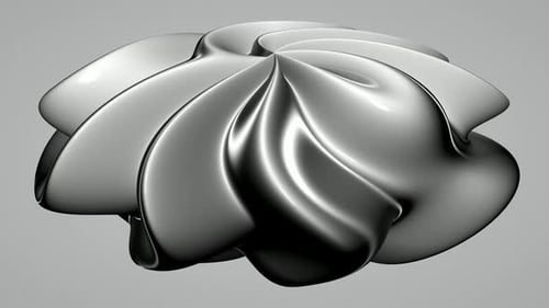 Abstract Silver Fluid Object Motion Loop