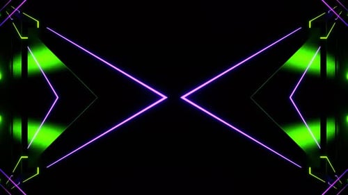 Kaléidoscope spatial minimaliste violet et vert clair, fond Vj Loop en 4K