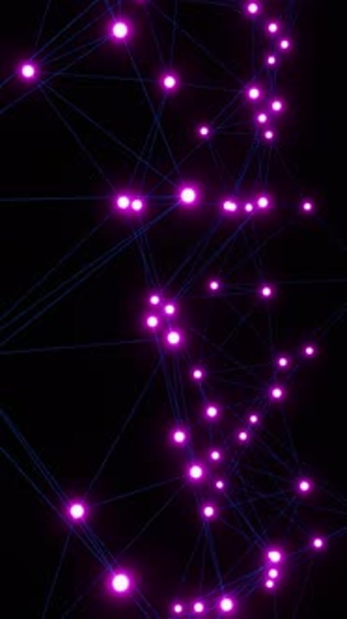 Colorful glowing neural network plexus, communication. Cycle action background Vj loop. Background