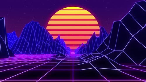 Retro Rocky Mountains Background