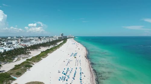Aerial View of Miami Beach South Beach Miami Beach Florida Haulover Park Aerial View of Skyscrapers