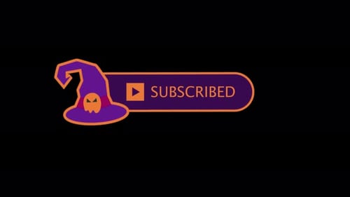 Animated Halloween Witch Hat Subscribe Lower Third
