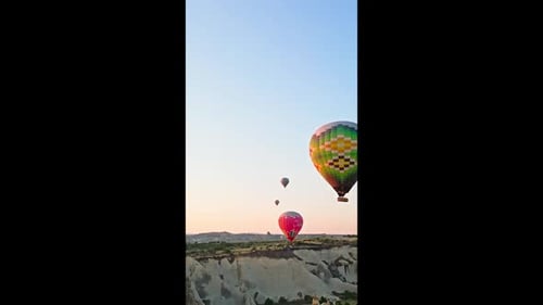 Hot Air Balloons Over Cappadocia - Aerial View