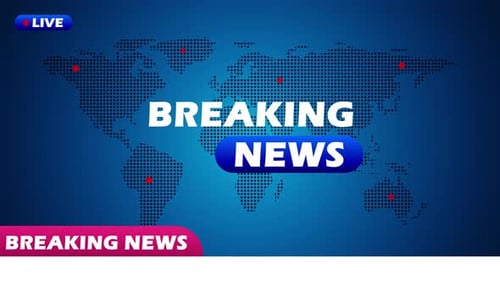 Animated Breaking News Opener with Dotted World Map