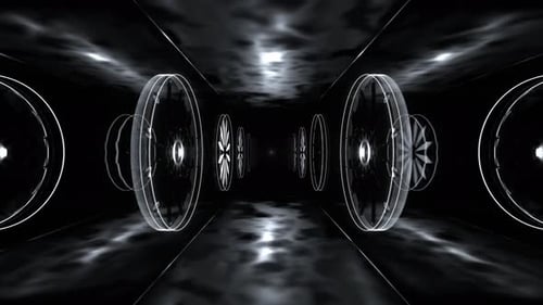 Weißer Cyber-Turbinen-Strobe-Korridor-Hintergrund VJ Loop In 4K