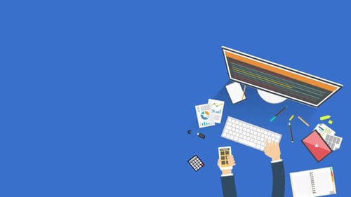 Managing Financial Tasks In Office 2D Motion Graphics Animation 4K