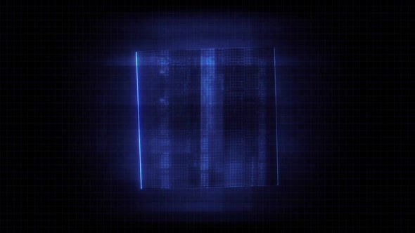Digital Hologram Cube Glitch Animation Tech Reveal Intro, Backgrounds ...