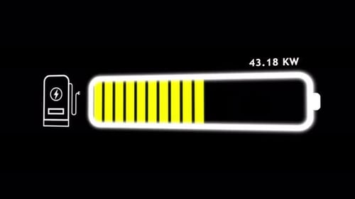 Animated EV Battery Charging Status Display
