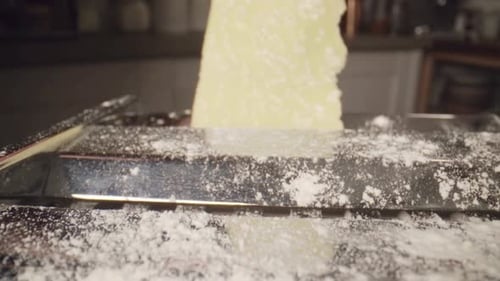 Making Pasta Dough with a Pasta Machine in Kitchen