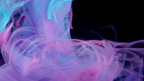 Abstract Purple, Pink and Blue Ink Swirl