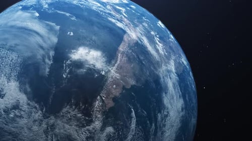 Movimiento de cámara extremadamente lento del continente de Sudamérica desde el espacio