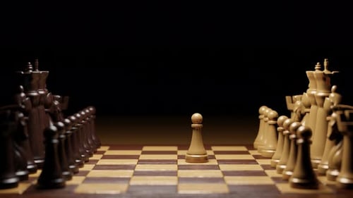 3D Chess Board with Animated Pawn Opening Move