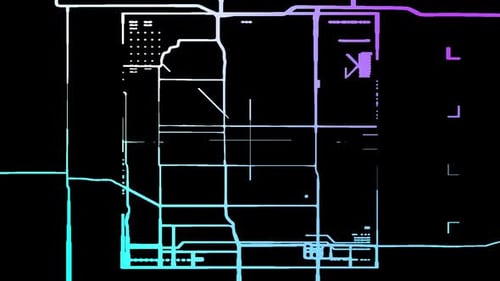 Radar Collection: Search graphic animation of squared map grid in a loop