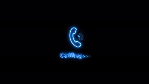 Call icon. call icon animation. glowing technology neon line call icon. telephone icon. Incoming cal