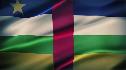 Central African Republic Flag Waving in Realistic Loop
