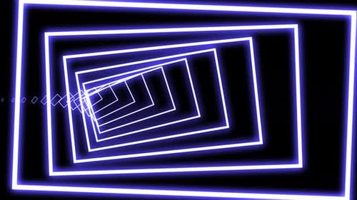 Tunnelhintergrund mit Neonlichtern, Loop 1, 4K