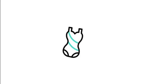 Animated Minimalist Swimsuit Line Art Icon