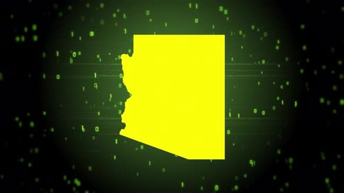 Digital Arizona Map Reveal with Binary Code