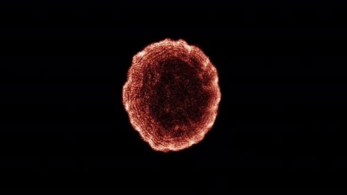 Abstract Glowing Particle Sphere Reveal Transition