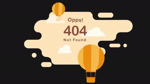 Animated 404 error page template.