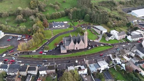 Aerial View of Irish St Patrick's Church in Donegal Town Ireland