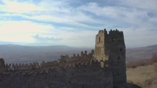 Old fourteenth century castle located in Kaspi, Georgia. Used when enemy occupied village