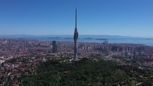 Istanbul Bosphorus Camlica Broadcast and Radio Tower Aerial View 6