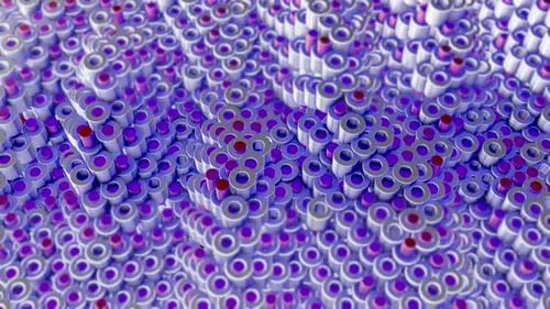 Abstract Waving Digital Cylinders Background Animation