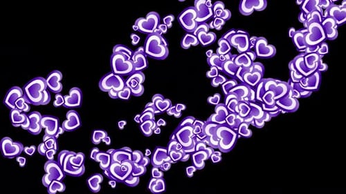 Floating Purple Hearts Stream Romantic Overlay