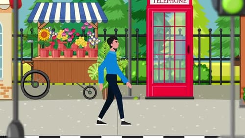 Young Boy Walking In The Street