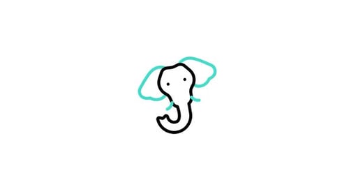 Minimalist Line Art Elephant Head Animation