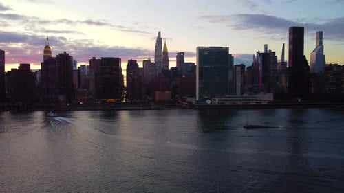 Sunset over New York City Midtown, Dramatic Sky