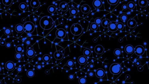 Modern Technology Network Connection with Expanding Blue Dots