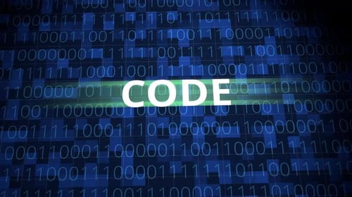 Animation de texte de code avec contexte technique