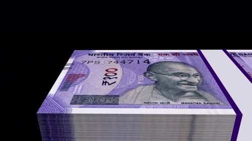 Animation de billets de banque indiens de 100 roupies