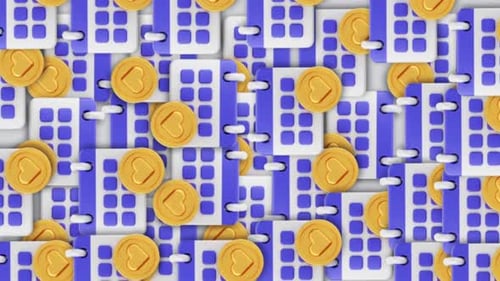 Gold Calendar Icon Loop Background