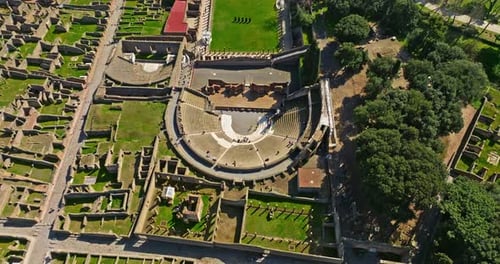 Aerial View of Pompeii Pompeii is a Large Ancient Roman City Largescale Archaeological Complex Italy