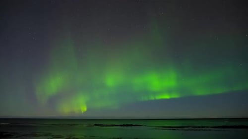 Aurora Borealis Northern Lights in Iceland Real Night Sky with Stars Time Lapse Astronomical
