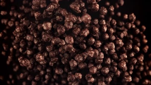 Delicious Chocolate Balls Floating Against a Black Background