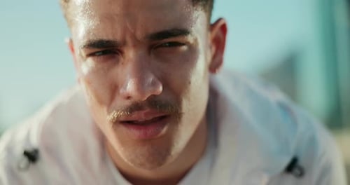 Sweaty Young Adult After Workout in City