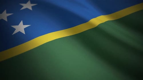 Realistic Solomon Islands Flag Waving Seamless Loop