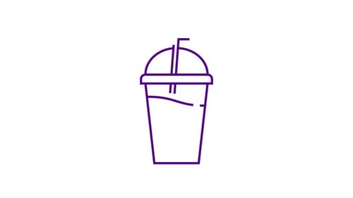Beverage Cup Line Art Animation with Liquid Fill