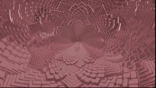 Rose Gold Geometric Cubes Tunnel Loop Background