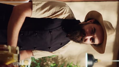 Vertical Video Portrait of Zero Waste Supermarket Owner