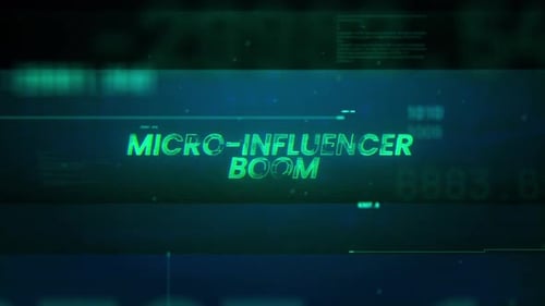 Micro Influencer Boom Futuristischer Glowing Motion Hologramm-Konzept-Hintergrund