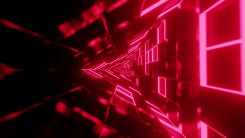 Triangle Reverse Rotated Mirrored Red Glass Vj Tunnel Loop