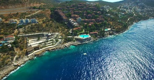 Aerial view of Kalkan town in Turkey