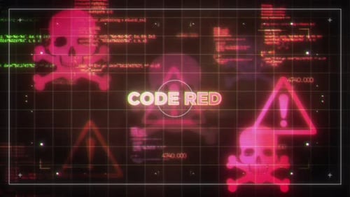 Glitch Cyber Warning Text Reveal