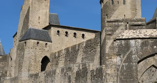 Carcassonne, the biggest castle fortress in europe, Aude department, France