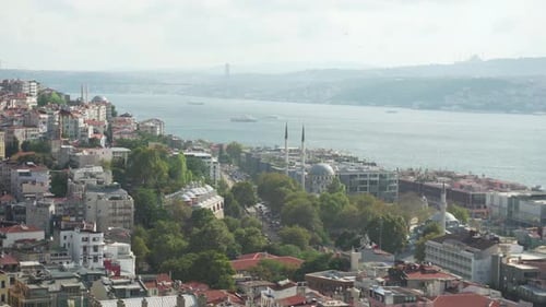 Awesome aerial view of the Bosporus and Istanbul, Turkey